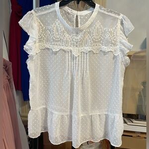 Elegant Off-White Lace Blouse